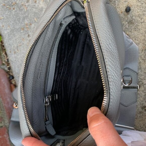 RECEIPT - Prada Leather Camera Crossbody Bag with Pouch in Grey - Picture 6 of 8